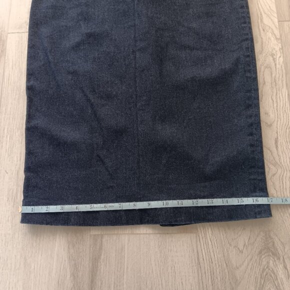 Boden Blue Denim Pencil Midi Skirt Purple Waistband Detail Lined Size 6L - Picture 9 of 10